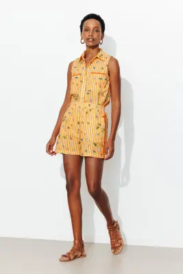 Short imprimé en toile Femme — photo 3
