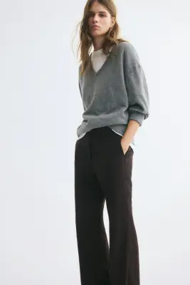 Pantalon bootcut - Marron/motif pied-de-poule — photo 2