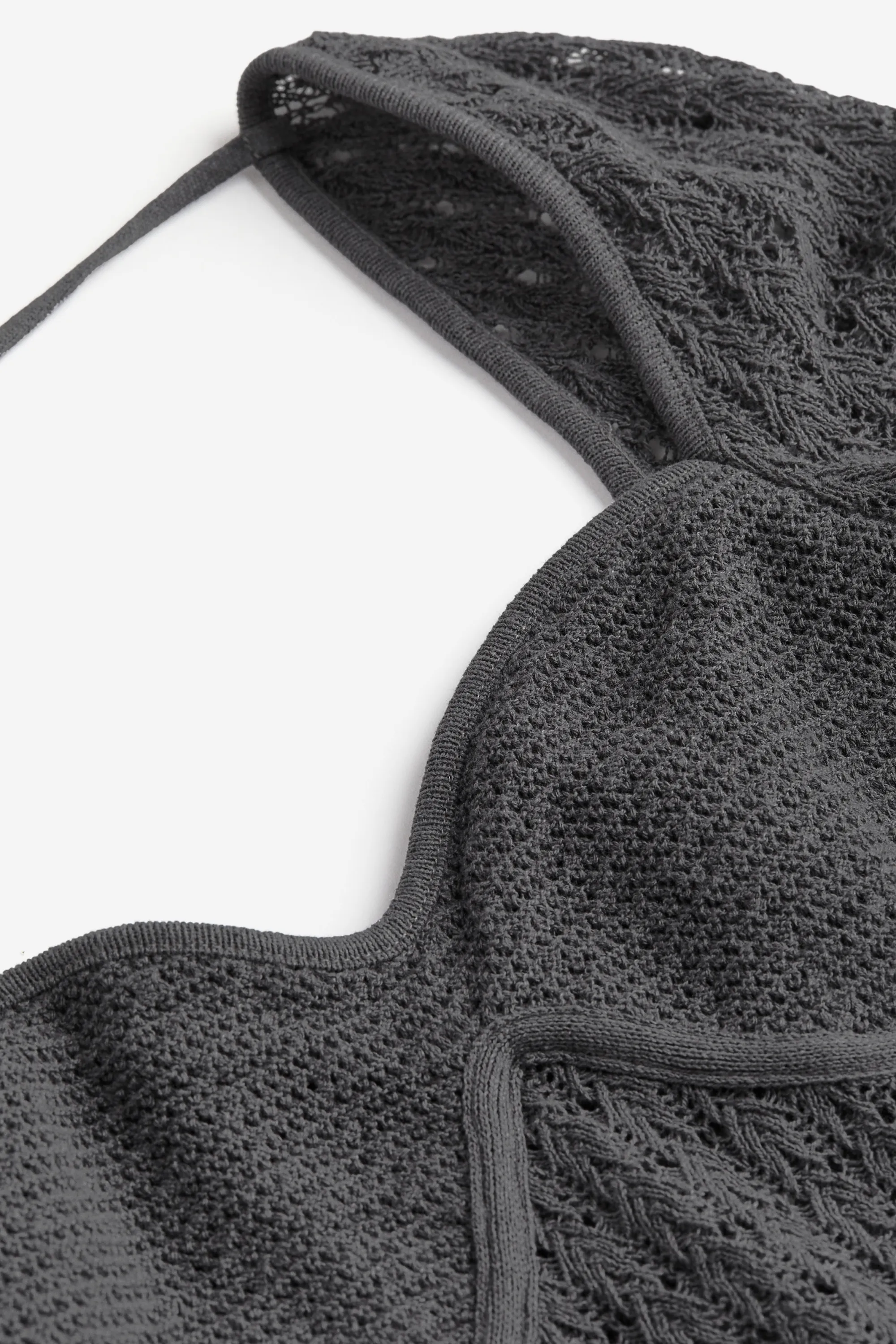 Pointelle-knit corset-style top - Gris foncé