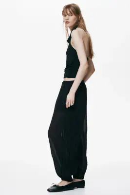 Crinkled balloon trousers - Gris foncé — photo 2