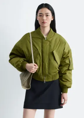 Veste style bomber courte - Vert — photo 4