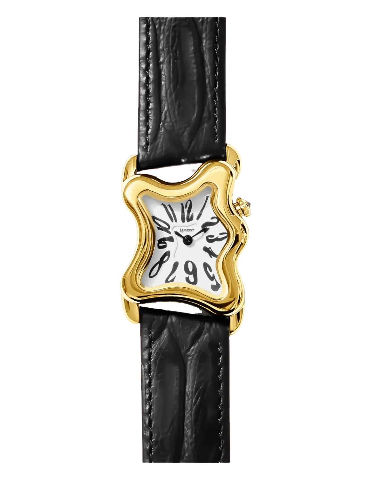 LAPHONT OOBLONG WATCH GOLD BLACK STRAP