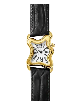 LAPHONT OOBLONG WATCH GOLD BLACK STRAP — photo 1