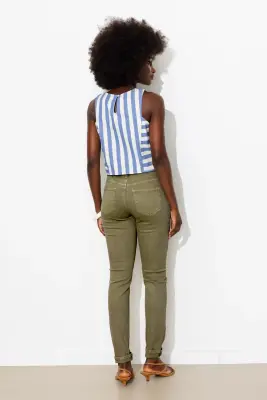 Pantalon slim en toile Femme — photo 4