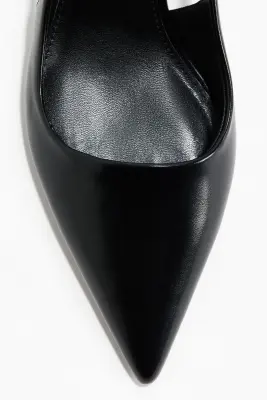 Escarpins à bride arrière avec talon kitten heel - Noir — photo 2