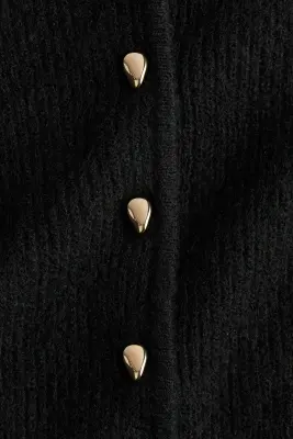 Gilet péplum en maille côtelée - Noir — photo 2