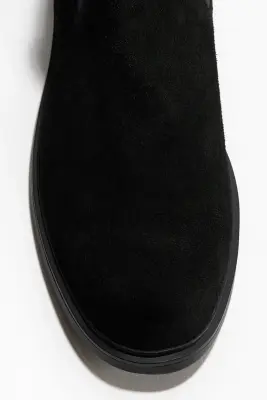 Bottines Chelsea en cuir velours - Noir — photo 2