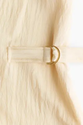 Robe chemise cintrée - Crème — photo 3