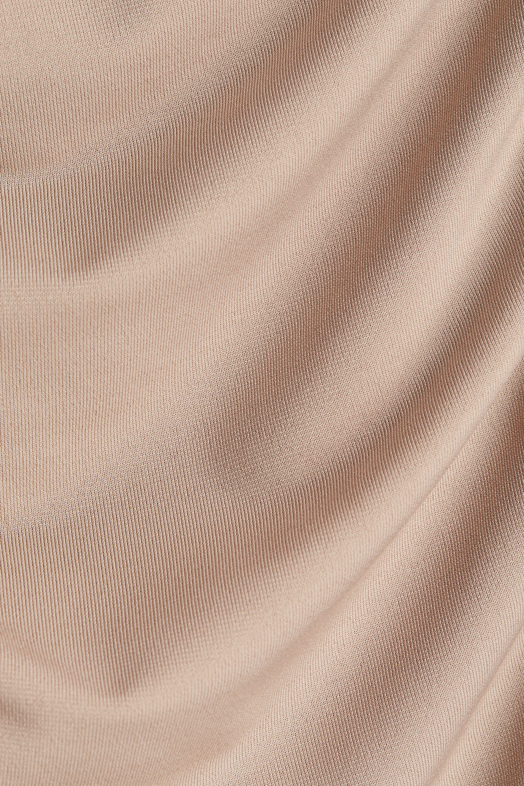 Top à effet drapé avec manches longues - Beige