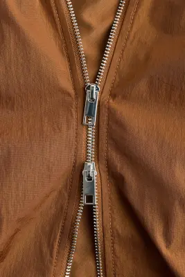 Veste à capuche en nylon - Marron — photo 5