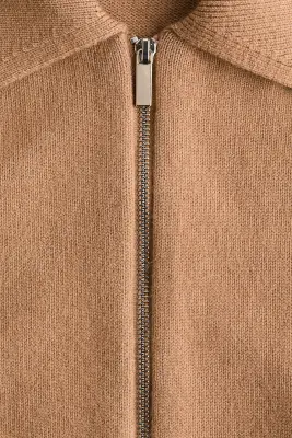 Gilet oversize zippé - Beige foncé — photo 5