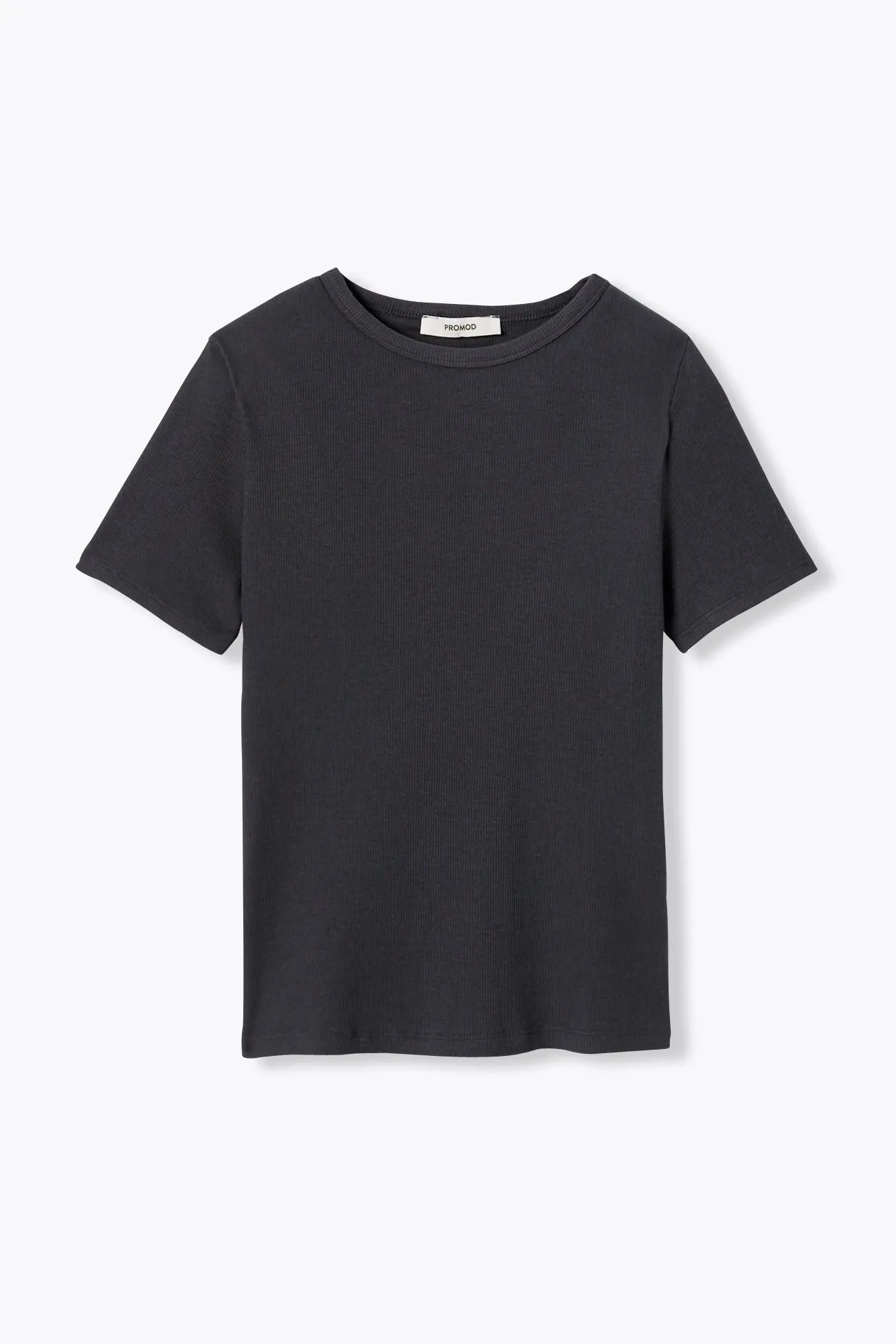 T-shirt côtelé manches courtes
