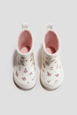 Bottes en caoutchouc - Crème/fleuri — photo 1