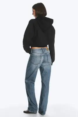 Jean droit standard taille mi-haute Laika - Radio Blue - Bleu moyen — photo 4