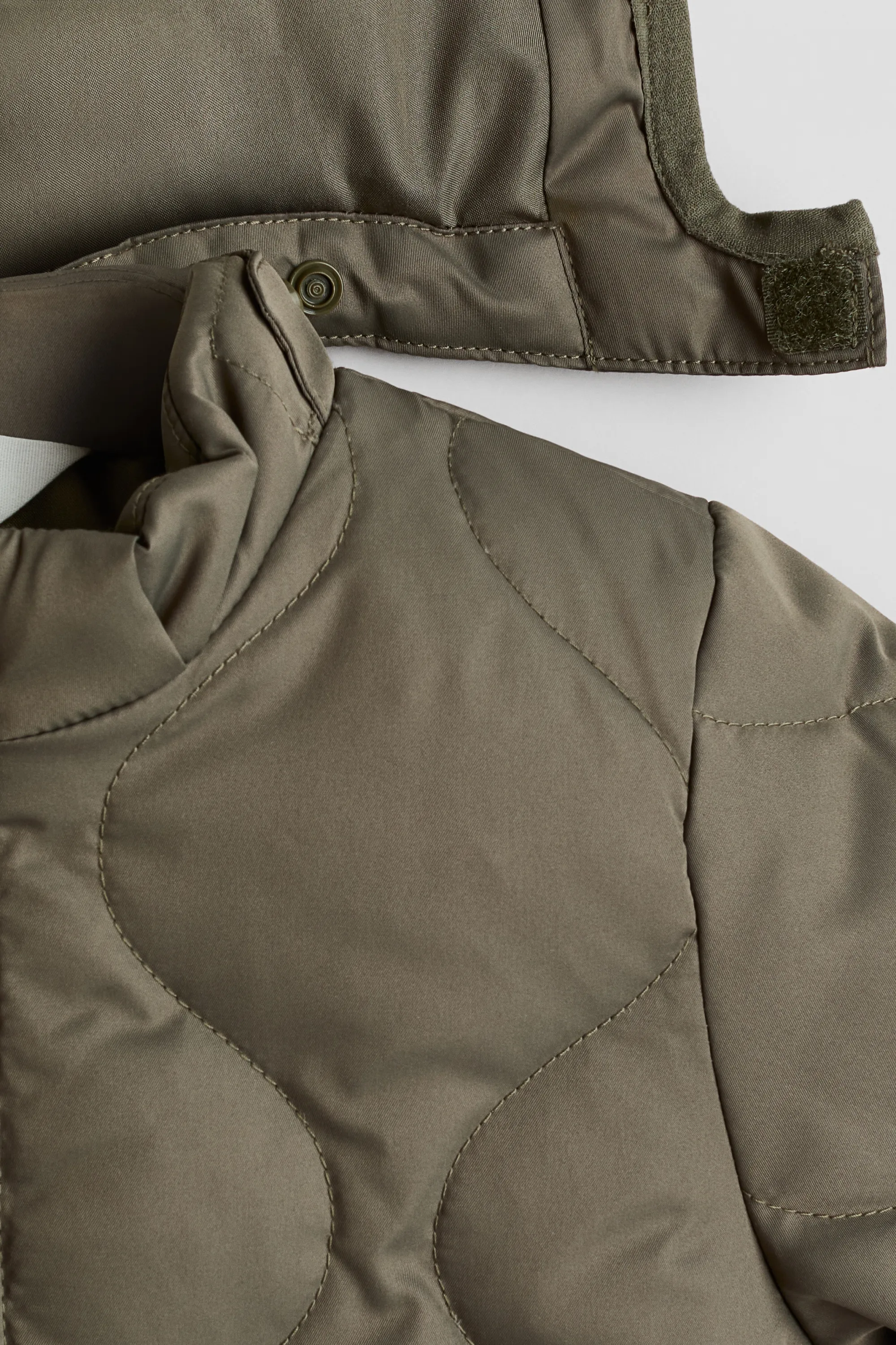 Combinaison d'hiver matelassée en duvet - Vert kaki