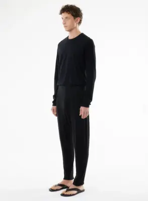 Pantalon Noir en Lin / Elasthanne