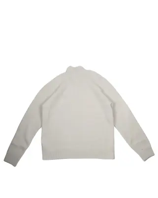Reg 1/4 ZIP Ragl Sweater White Melange — photo 4