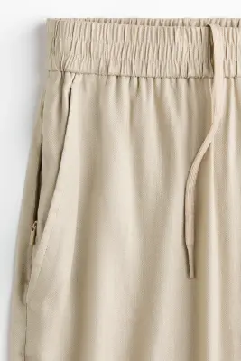Pantalon Easy-care Loose Fit en lin mélangé - Beige — photo 5