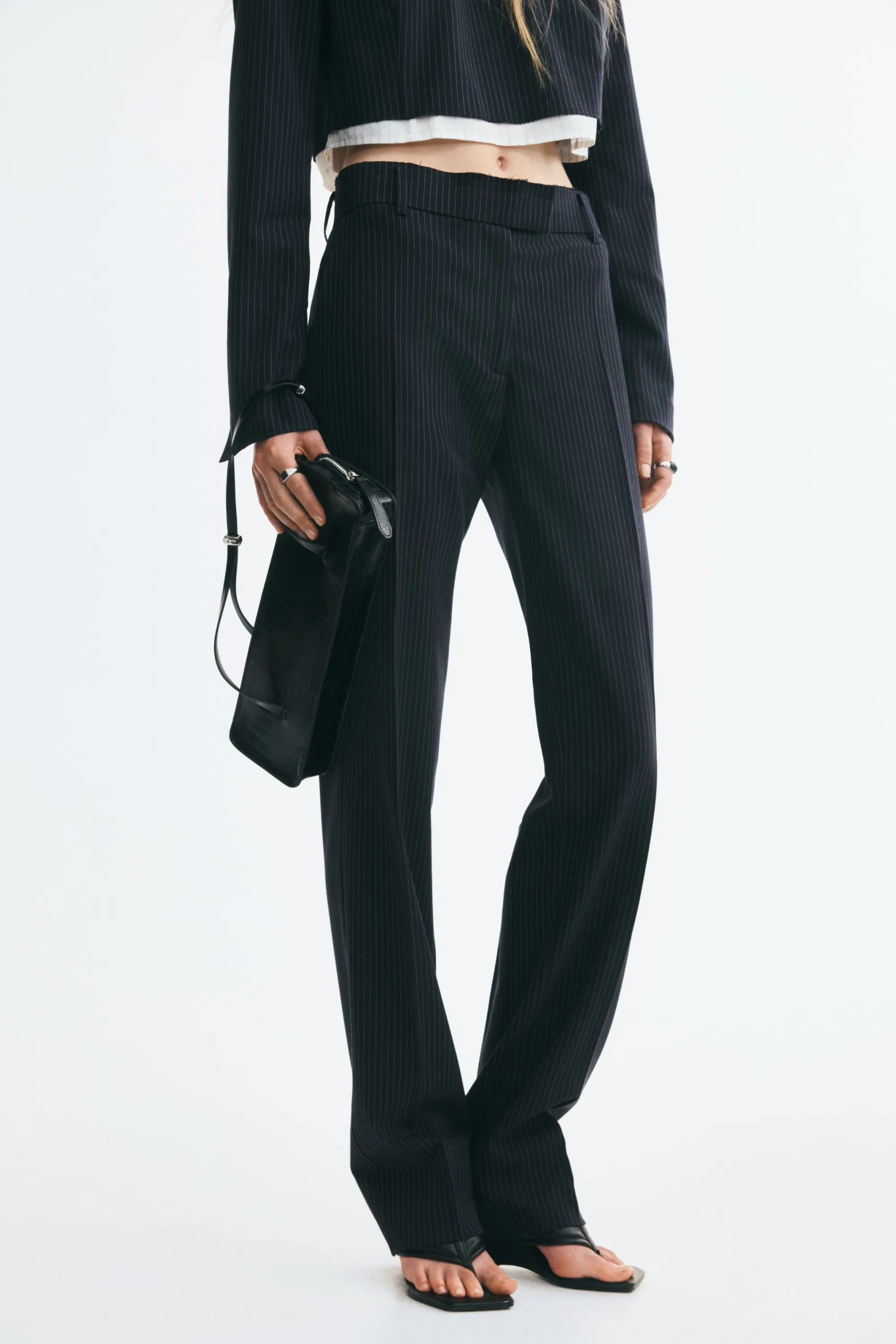 Pantalon chic - Bleu marine/rayures tennis