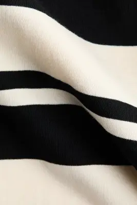 Longue robe T-shirt - Crème/rayures noires — photo 3