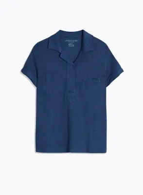 Polo en lin et élasthanne