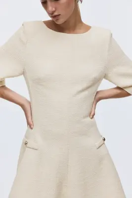 Robe en bouclette - Beige clair — photo 2