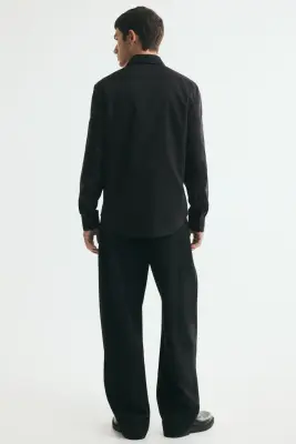 Chemise Slim Fit en coton - Noir — photo 3