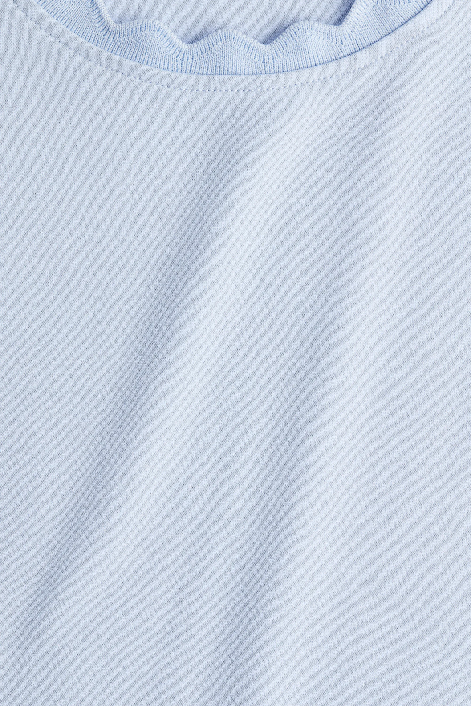 Robe en jersey à bords festonnés - Bleu clair