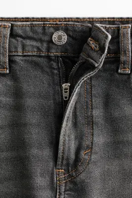 Slim Straight High Waist Ankle Jeans - Gris denim foncé — photo 4