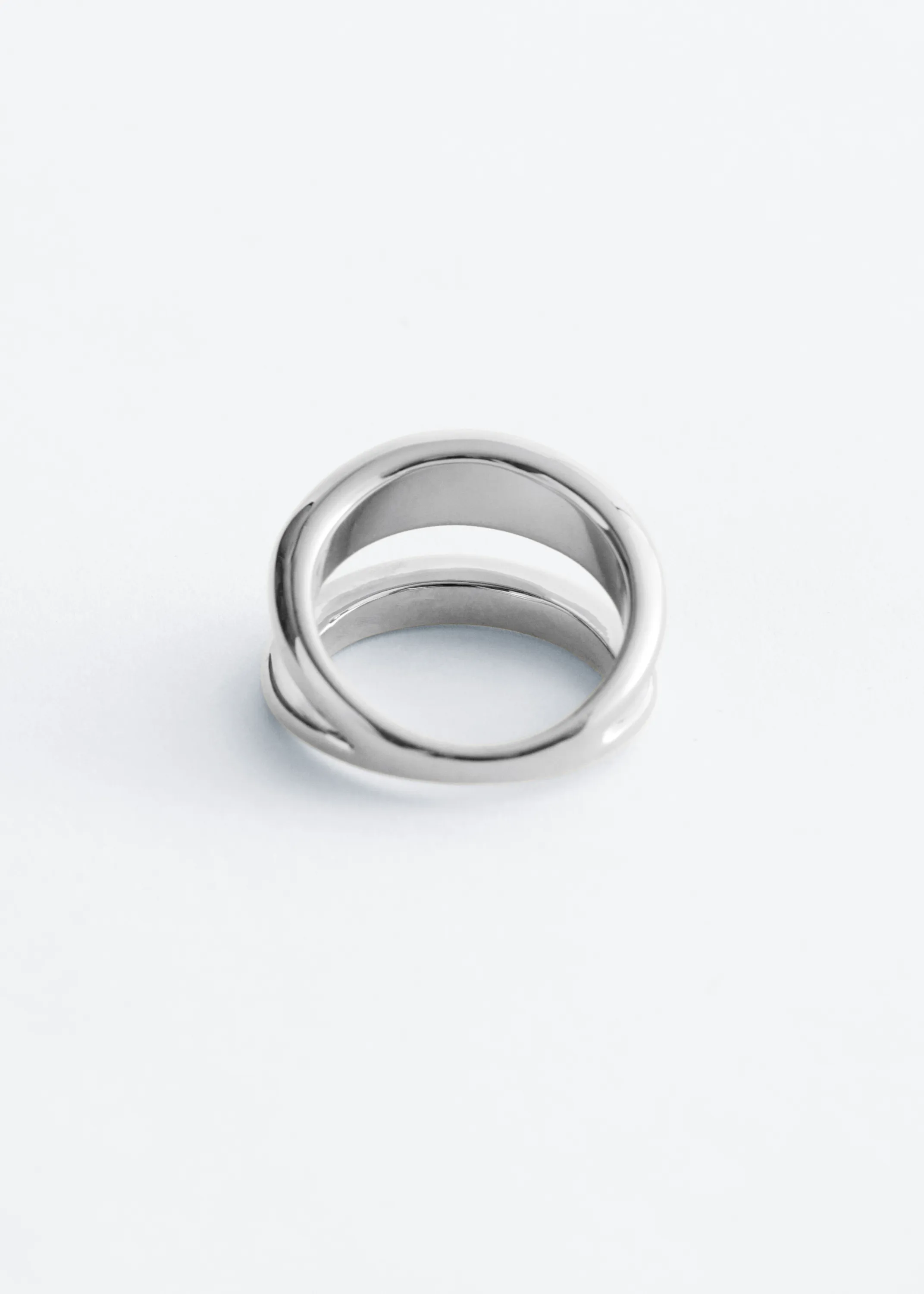 Bague à deux anneaux - Argenté