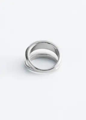 Bague à deux anneaux - Argenté — photo 1