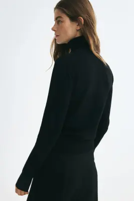 Pull col roulé - Noir — photo 2