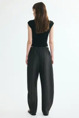 Pantalon barrel en jersey romanite - Noir — photo 3