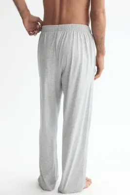 Pantalon Relaxed Fit en jersey - Gris clair chiné — photo 3
