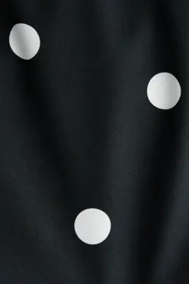Robe imprimée avec basque - Noir/pois — photo 3