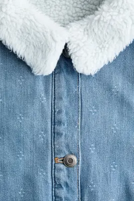 Veste en denim avec col - Bleu denim — photo 4