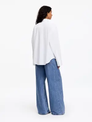Chemise en coton Pima avec lien - Blanc — photo 2