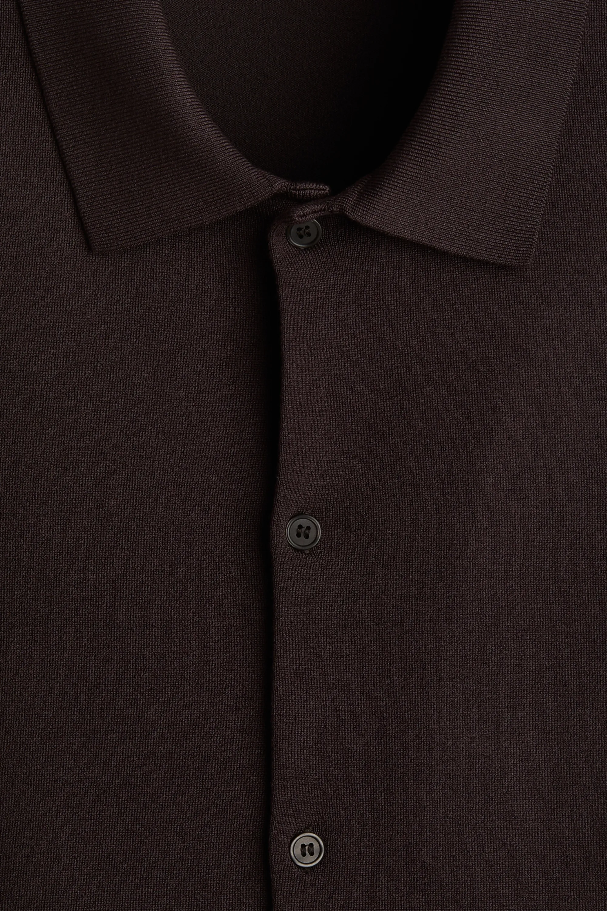Chemise Regular Fit en maille fine - Marron foncé