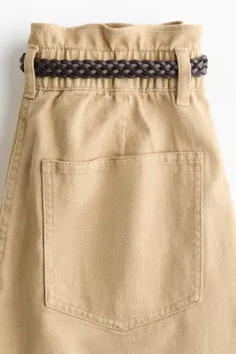 Pantalon barrel avec ceinture - Beige — photo 5