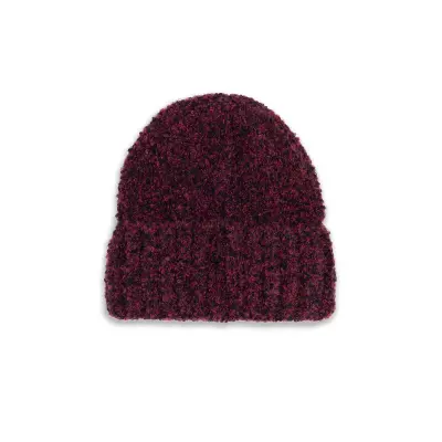 Bonnet Polar fluff – wine/red — photo 2
