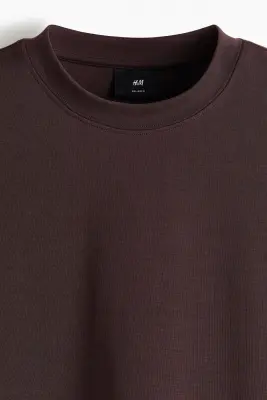 T-shirt boxy Relaxed Fit en coton - Marron foncé — photo 4