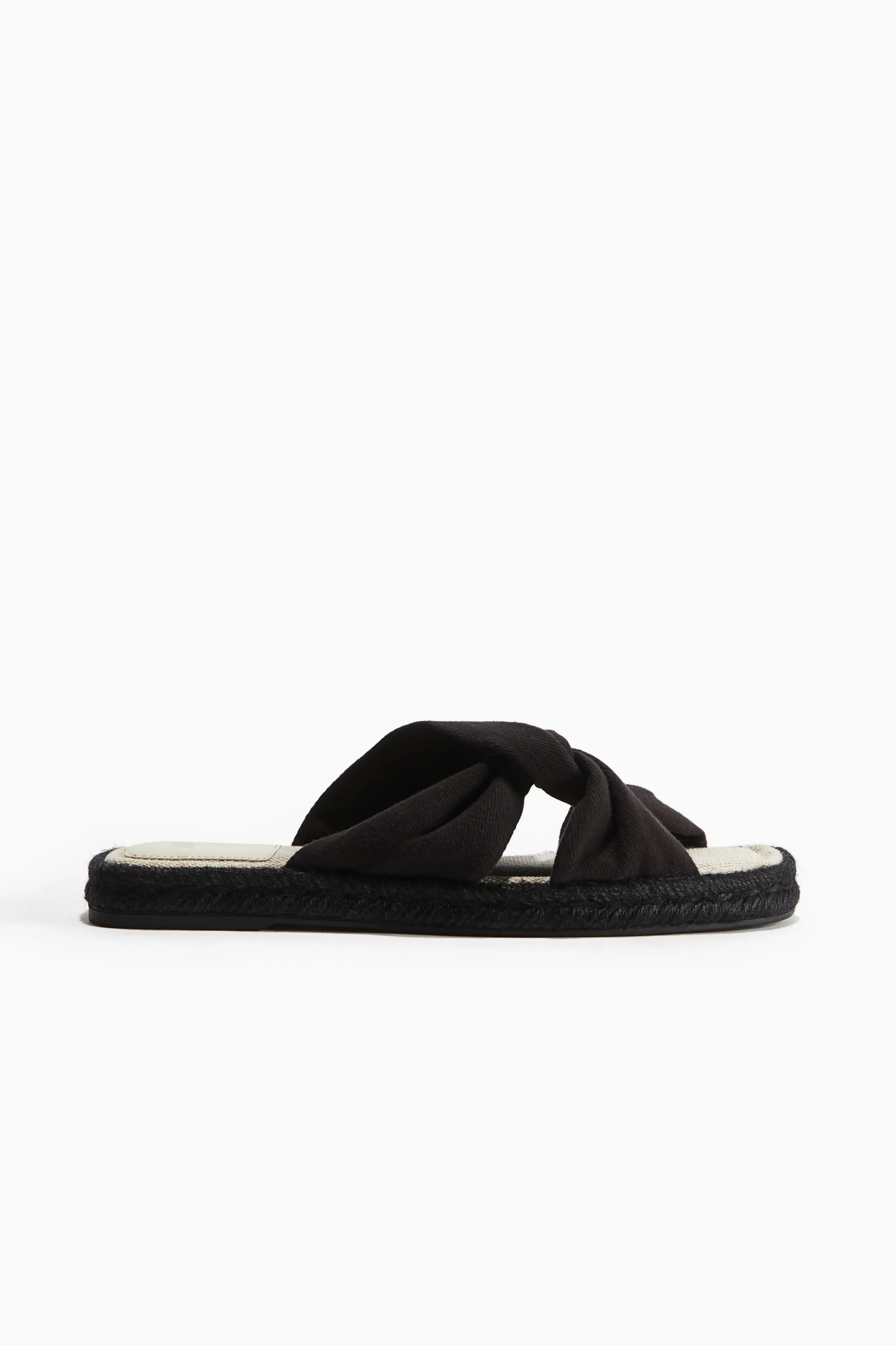 Sandales façon espadrilles avec détail torsadé - Noir