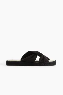 Sandales façon espadrilles avec détail torsadé - Noir — photo 1