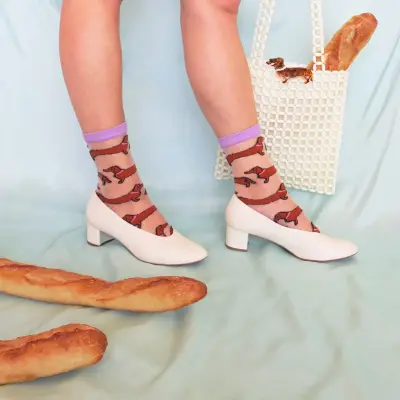 Chaussettes transparentes Teckel Coucou Suzette — photo 5