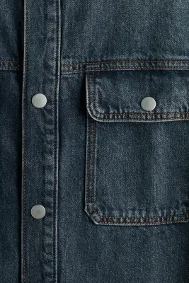 Surchemise en denim de coton - Bleu denim foncé — photo 4