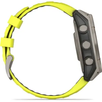 Garmin Fenix 8 Solar 47mm Verre Sapphire lunette titane bracelet jaune/graphite 010-02906-21 — photo 5