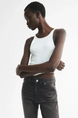 Skinny High Waist Jeans - Gris denim foncé — photo 1