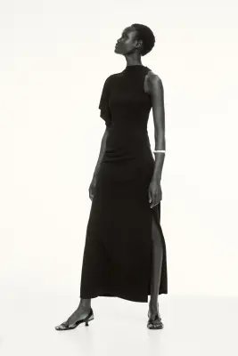 Robe asymétrique en jersey romanite - Noir — photo 3