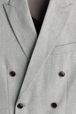Veste Regular Fit à fermeture croisée - Gris clair — photo 4