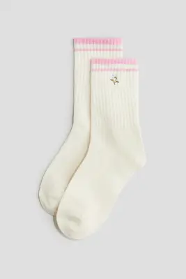 Lot de 5 paires de chaussettes - Crème/fleur — photo 2